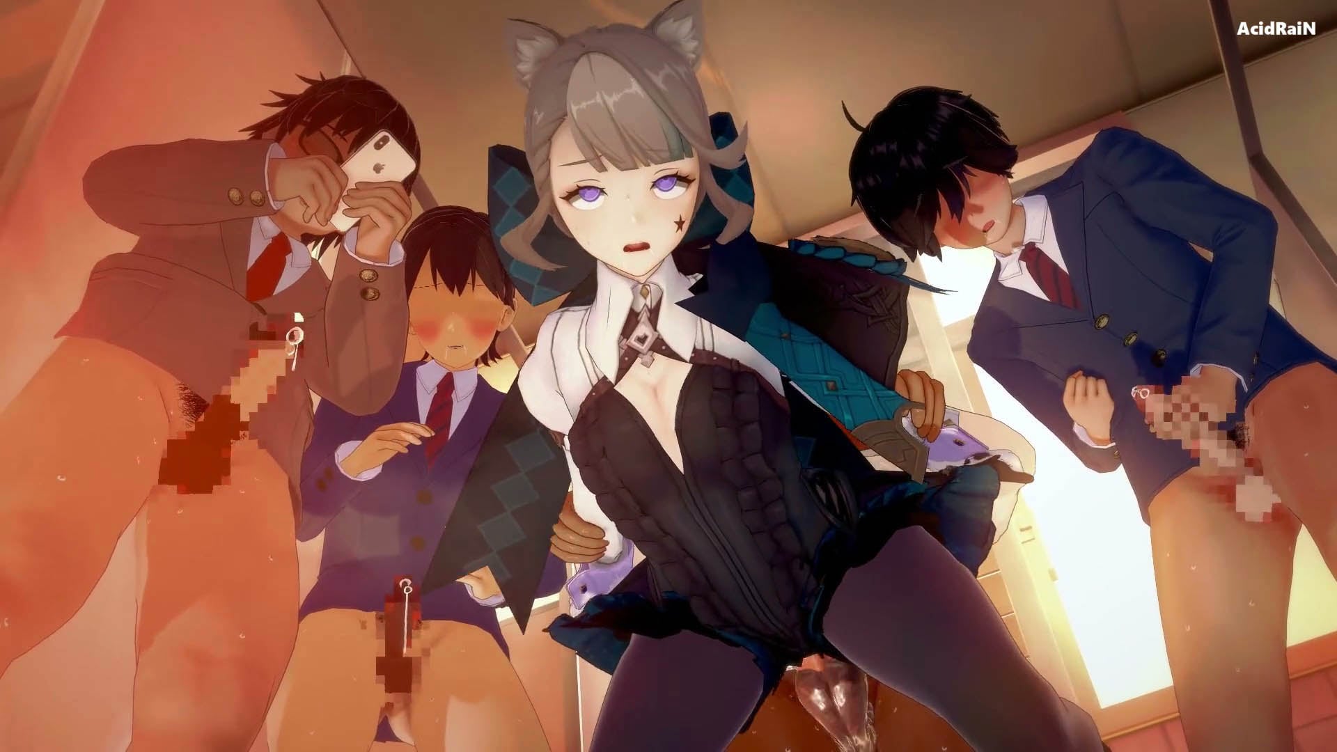 [AcidRaiN] Lynette x mob video 11:00 (Genshin impact) 琳妮特 NTR