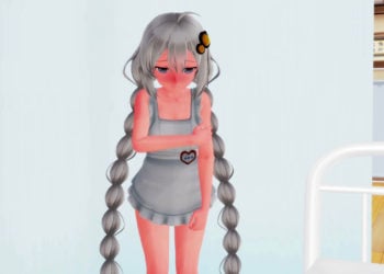 [スポンジ] 裸エプロンあかりちゃんは「秘密の学内おっぱ部員(新入生)」【R18MMD】